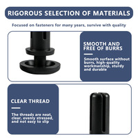 Rivet Plastik Nylon PA66 Hitam Solid, Pengikat Jepret, Rivet Ekspansi, Grade A, Diameter Kepala 1/2 inci, Grosir