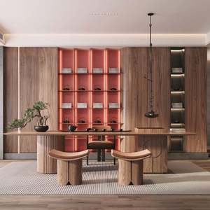 Muebles de Madera Personalizados para Sala de Estar, Diseño de Estilo Chino Moderno para Comedor y Almacenamiento de Vino, Juego de Mesas y Sillas Elegantes - Product Image 1