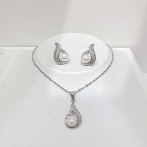 Prix d'usine, argent sterling 925, ensemble vintage 2 pièces, bijoux de créateur de luxe plaqués or 18 carats, ensembles de bijoux de mariée en perles pour femmes - Product Image 4
