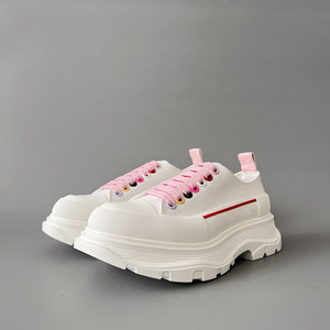 Sneakers de luxe à plateforme haute en toile blanche multicolores, semelle épaisse, chaussures décontractées - Product Image 4