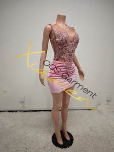 <span class=keywords><strong>Abito</strong></span> da festa in velluto aderente con strass in velluto con strass <span class=keywords><strong>abito</strong></span> da Club in velluto con strass di ottonate, - Product Image 3