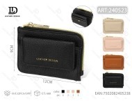 Portafoglio corto con cerniera in PU nero Tural, unisex, minimalista, per uso quotidiano - Product Image 1