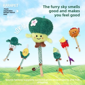 Simpatico cartone animato gattino gatto massaggiagengive giocattolo <span class=keywords><strong>poligono</strong></span> di legno durevole masticare Teaser bacchetta eco-friendly auto-intrattenimento Pet forniture - Product Image 2