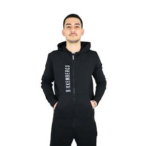 Bikkembergs <b>Hoodie</b> BKKS0016 <b>Black</b> Full <b>Zip</b> Sportwear Men - Product Image 1