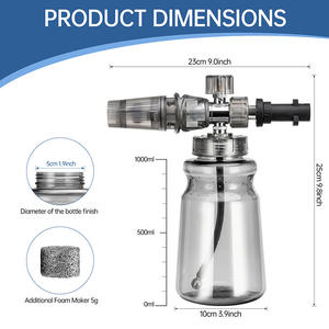 Canon à mousse de neige à embout rapide 1/4'' à grande ouverture, pulvérisateur transparent pour nettoyage automobile - Product Image 2