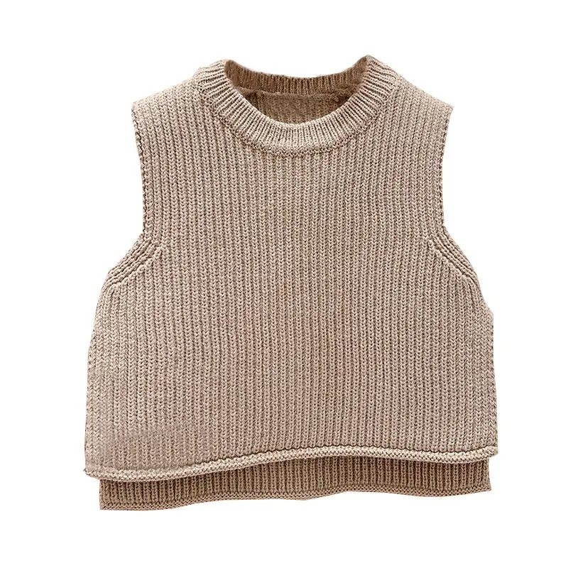 Autumn winter new round neck sleeveless vest sweater for girls Korean loose fitting vest campus style knitwear trend