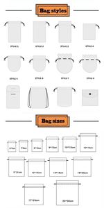 Sac cadeau en mousseline de coton blanc recyclable Hongxin avec cordon de serrage et logo sérigraphié pour écouteurs et articles d'artisanat, vente en gros - Product Image 6
