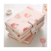 Cuaderno de Cuero PU Color Durazno con Cierre Magnético, Personalizado, de Alta Calidad para Estudiantes, Venta Caliente de Fábrica