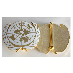 Insignia Metálica con Pin para Boina de las Naciones Unidas DFB102, Logotipo de la ONU, Signos de los Objetivos de Desarrollo Sostenible - Product Image 3