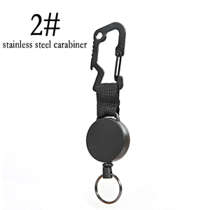 黑色可伸缩徽章夹钥匙扣挂绳耐用塑料带金属夹可伸缩身份证夹促销用 - Product Image 2