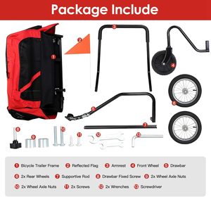 2 in 1 Foldable Stainless Steel <strong>Pet</strong> Trailer Cart <strong>Dog</strong> and Cat Bicycle <strong>Jogger</strong> for Bike Rides and Exercise - Product Image 6