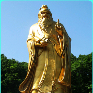 Estatuas de Ancianos Chinos de Fibra de Vidrio, Decoración Familiar, Color Antiguo, Estilo Antiguo - Product Image 1