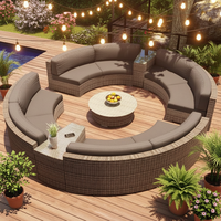 Modernes Outdoor-Gartensofa-Set aus PE-Rattan mit Wasserfesten Kissen, Langlebig & Umweltfreundlich