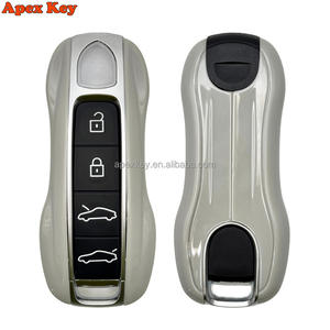 Étuis de clés de remplacement gris de haute qualité et élégants pour Porsche avec autocollants pour la création de cadres photo artistiques - Product Image 1