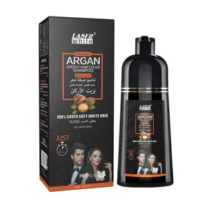 LASER Organic Argan Oil 420ml Hair Color Dye Professional Fast Black Hair Shampoo