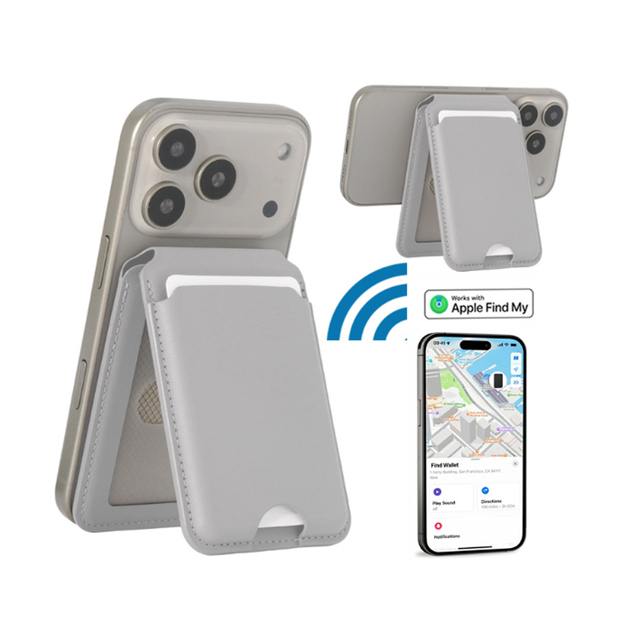 MagSafe-Compatible Wallet with GPS Tracker & RFID Blocking - Multi-Functional Card Holder, Phone Stand & Find My Phone Feature