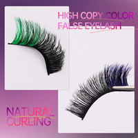 7 Paar 3D Farbige Synthetische Wimpern Set Maschinengefertigt für Festliche Silvester-Cosplay-Partys Bühnen-Make-up-Aufführungen