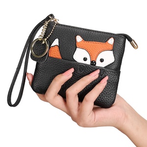 Chính hãng da đồng xu Ví <span class=keywords><strong>Pouch</strong></span> thay đổi ví phụ nữ <span class=keywords><strong>Fox</strong></span> mô hình da keychain thay đổi <span class=keywords><strong>Pouch</strong></span> Ví với dây đeo cổ tay - Product Image 3