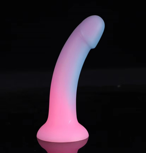 Dildo souple non toxique qui brille dans le noir, sans assemblage, en silicone liquide sans œufs, en forme de cœur, pour jeu <span class=keywords><strong>solo</strong></span> - Product Image 5