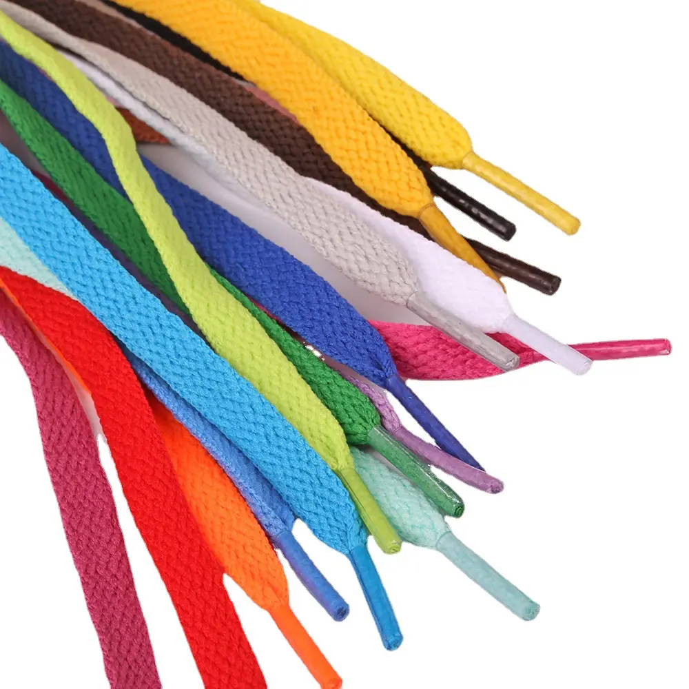 Flat Shoe laces 5/16" Wide Shoe laces for Athletic Running Sneakers Solid Color Custom Shoes Boot Strings