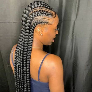 Perruque tressée synthétique <span class=keywords><strong>Jennifer</strong></span> de haute qualité, grise, 11 mèches fines, avec bandeau en dentelle - Product Image 6