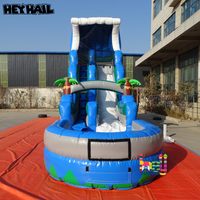 Toboggan aquatique gonflable commercial de 19 pieds, toboggan aquatique gonflable géant pour piscine
