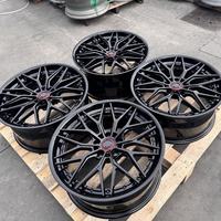 Nuevas llantas de aleación de aluminio 6061-T6 para autos de carreras, de 19-24 pulgadas, diseño cóncavo forjado de 2 piezas, color negro brillante personalizado, en oferta.