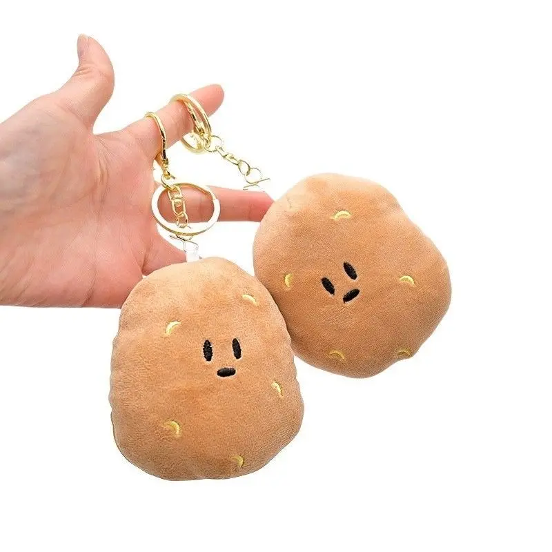 OEM ODM Custom Round Cute Potato Man Plush Keychain Kawaii emoji Plush Keyring Gifts