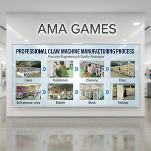 เครื่องเกมเครน <span class=keywords><strong>AMA</strong></span> ขนาดเล็ก รองรับภาษาอังกฤษ พร้อมจอแสดงผลข้อความ โครงสร้างโลหะ ใช้เหรียญหยอด สำหรับของรางวัล - Product Image 5