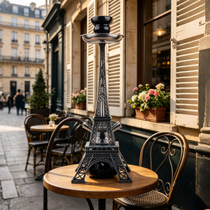 Chicha Tour Eiffel 3 couleurs, ensemble chicha portable en alliage et verre de 39 cm, double tuyau, chicha arabe en forme de stylo, en stock - Product Image 1