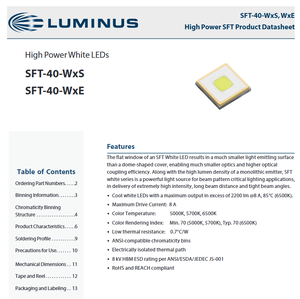 LUMINUSs SFT-40-W65S-F50-N4651 Série SFT-40 Blanc froid 6500K Puce LED haute puissance 29W 70CRI 146 Lm/W Dimmable 120° de vision - Product Image 2