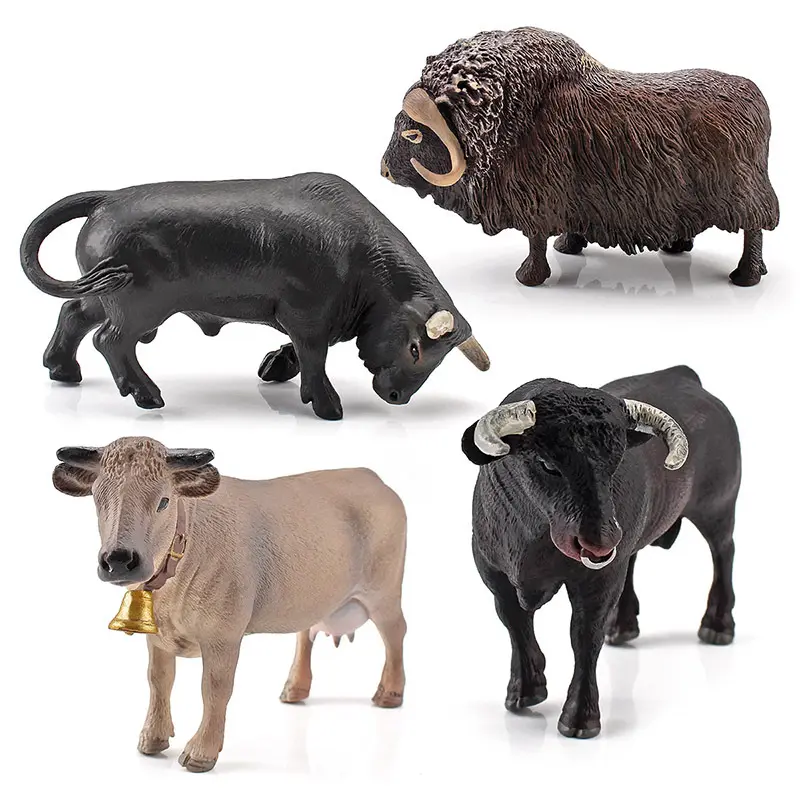 Hy-hayvanlar etrafında simülasyon çiftlik misk öküz kahverengi sığır kuzey afrika siyah katı dekorasyon modeli