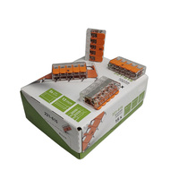 Connecteur de raccordement 221-612 en stock avec leviers, neuf, original allemand, 6mm², 2 conducteurs, boîtier transparent, orange 221 612