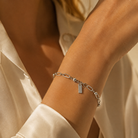 Bracelet minimaliste en argent sterling 925, chaîne trombone, design à maillons perlés, bijou élégant et léger, cadeau pour femme, à porter au quotidien