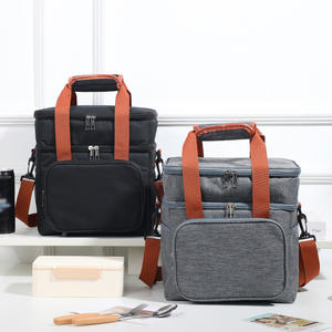 गर्म बिक्री एल्यूमीनियम पन्नी भोजन इन्सुलेट लंच बैग बड़ी क्षमता डबल लेयर थर्मल बैग आउटडोर पिकनिक शिविर कूलर बैग - Product Image 2