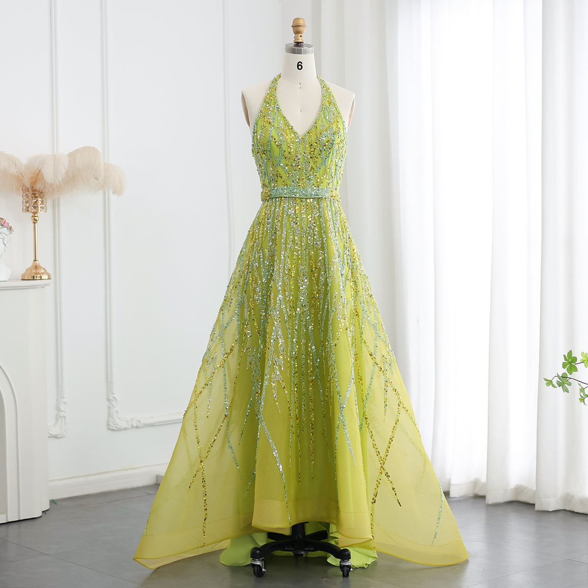 slim fit dress slacks Vibrant Lemon Green Habesha Dress Modern Ethiopian Dress – TheEthiopianStore main image 0