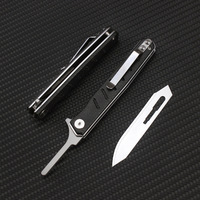 Lames remplaçables en acier au carbone, couteaux utilitaires EDC, couteaux chirurgicaux pour le dépeçage en plein air, scalpel pliable, couteau de poche pour hommes