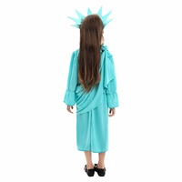 Conjunto de disfraz de la Estatua de la Libertad para niños, disfraz de cosplay, disfraz para actuaciones, antorcha azul incluida