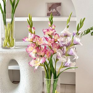 Orchidées artificielles en caoutchouc souple 2026, fleurs décoratives haut de gamme pour arrangement floral de salon - Product Image 3