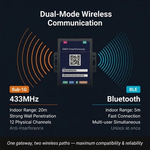เกตเวย์ล็อคอัจฉริยะแบบสองโหมด RF433 รุ่น GH01 |   ล็อคอัจฉริยะ PB01-R Diyu App & Full Commercial Solution GH01 RF433 รองรับได้สูงสุด 20 ตัว พร้อมเกตเวย์ - Product Image 2