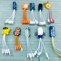 Cable de Carga Rápida 3 en 1 con Etiqueta de Nombre Personalizada y Logotipo, Llavero con Cargador USB Multipuerto para Computadora e Impresora