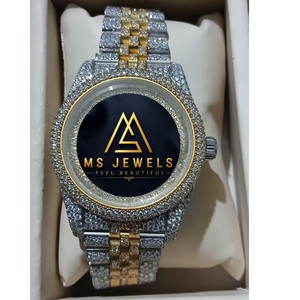 Montre en acier inoxydable de qualité supérieure MS JEWELS avec diamants Moissanite, style Iced Out, pour homme, idéale pour les soirées, disponible à la vente. - Product Image 4
