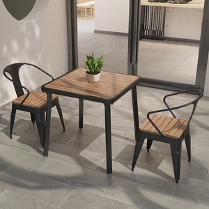 Venta al por mayor moderno industrial de metal al aire libre muebles silla patio jardín restaurante comedor mesas y sillas conjunto - Product Image 5