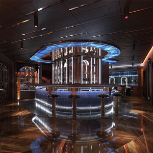 عرض حديث مخصص LED كونترتوب رخامي مضيء عرض نبيذ حانة - Product Image 1