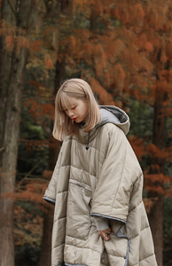 Poncho Coat Outdoor Camping Warmth Small Quilt Blanket Water-resisitant <strong>Sleeping</strong> <strong>Bag</strong> Cloak Cape with Hat for Adult Men <strong>Women</strong> - Product Image 2