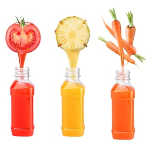 4 Ounce 120ml Empty Plastic Juice Bottles with Lids Square Drink Containers for Storing Juices, Water and Beverages