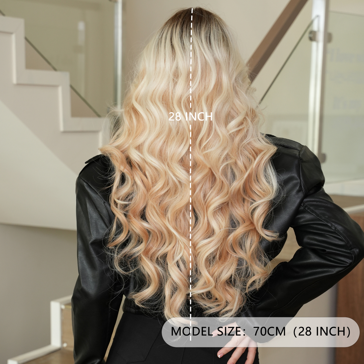 - ? EM K 28” BLONDE OMBRÉ WAVY LACE FRONT WIG NEW Amazon.com: EMMOR Long Ombre Blonde Lace Front Wig for Women  main image 2