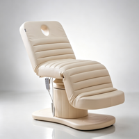 Fauteuil de soin esthétique en cuir PU, réglable en hauteur, inclinable et rotatif, lit de spa facial cosmétique avec tabouret de salon en forme de coquille