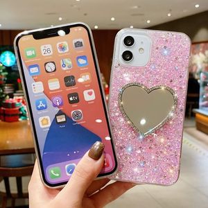 Custodia per cellulare con specchio glitterato per Iphone 11 12 13 Pro Max X Xs Xr 8 7 <span class=keywords><strong>Se</strong></span> <span class=keywords><strong>2020</strong></span> Bling paillettes custodia in Silicone per donna - Product Image 3