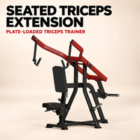 Machine d'extension des triceps assise pour salle de sport commerciale, équipement d'entraînement de force des bras avec poignées rotatives et siège rembourré